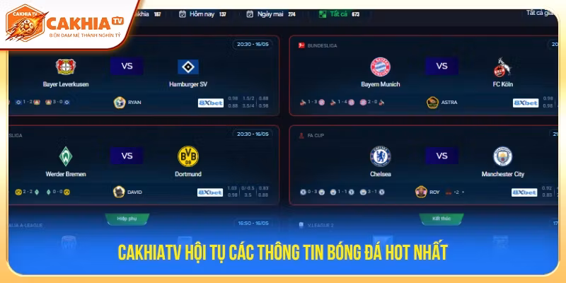 Cakhiatv hội tụ các thông tin bóng đá hot nhất 