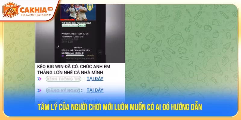 Tâm lý của người chơi mới luôn muốn có ai đó hướng dẫn 